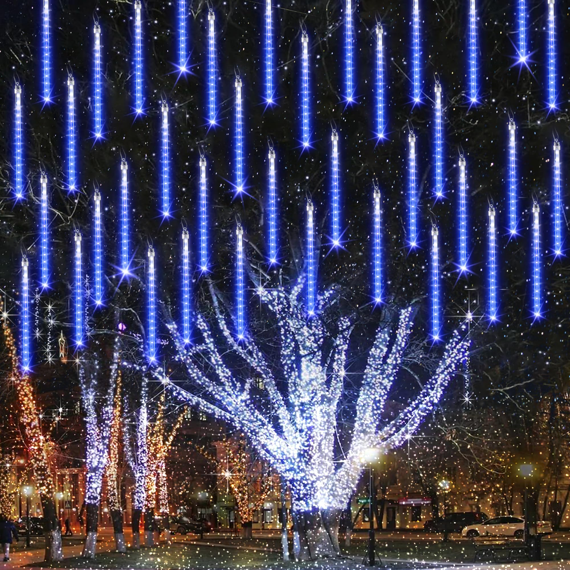 Joomer Meteor Shower Icicle Cascading Lights (Blue)