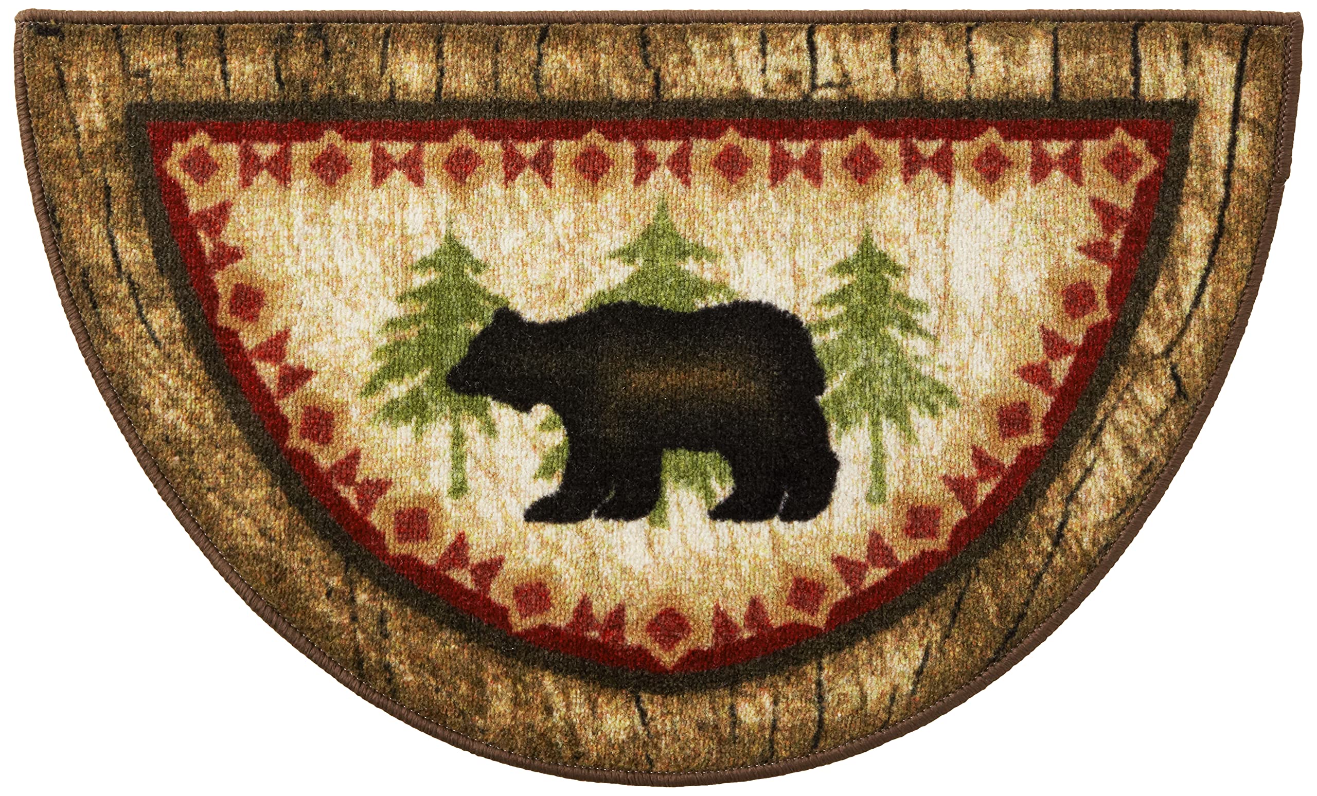 Cozy Cabin Birch Bear Half-Moon Rug
