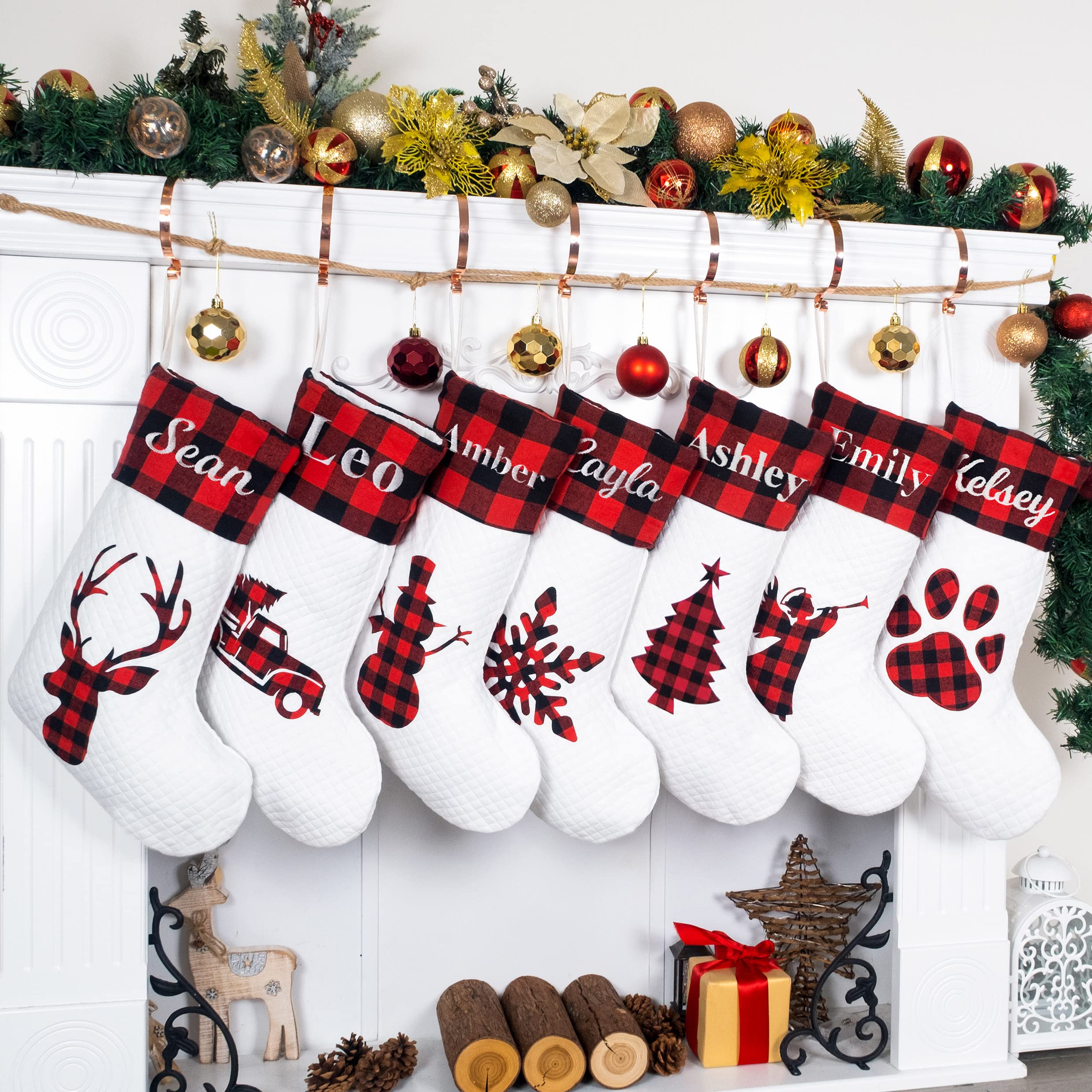 LUBOT Personalized Buffalo Plaid Stocking