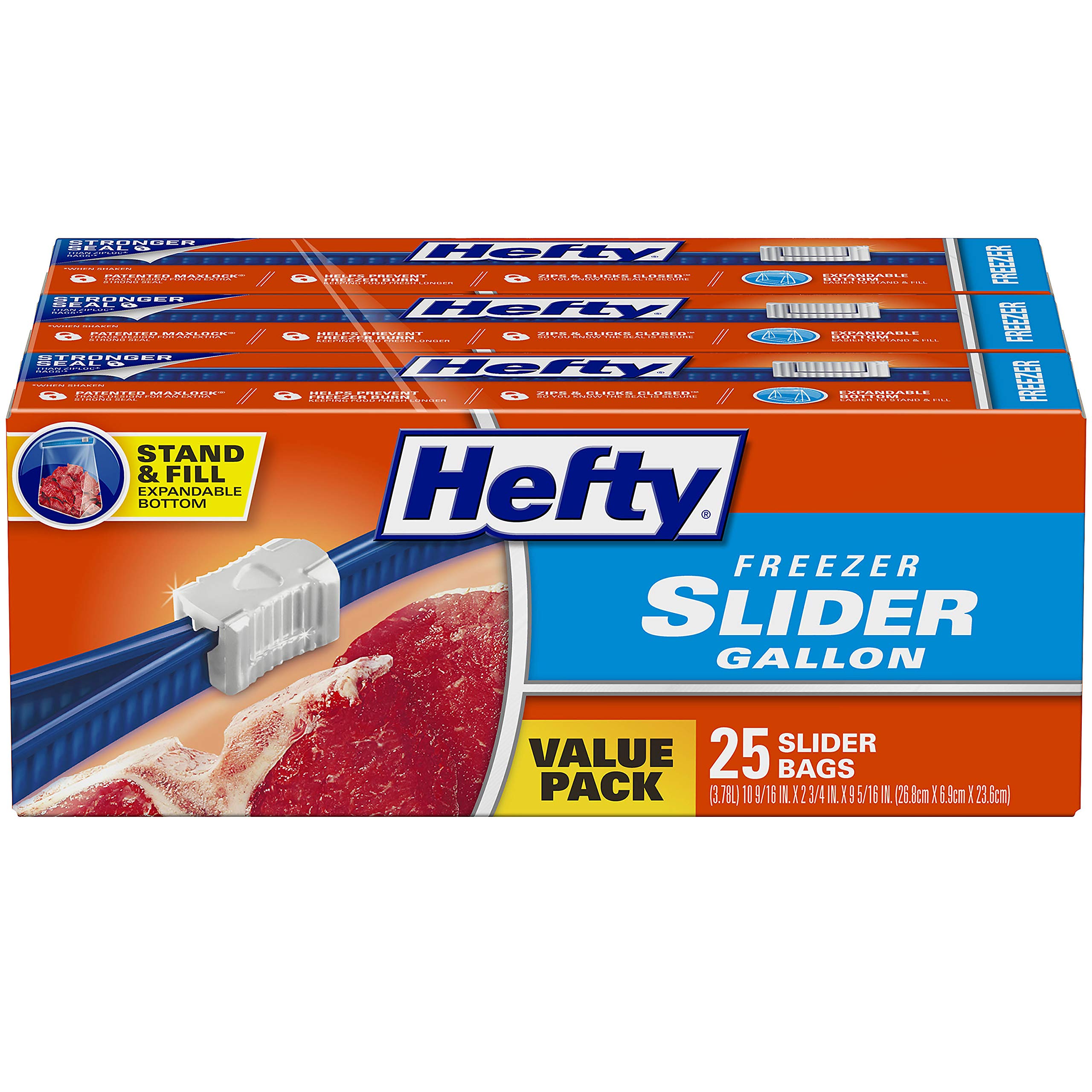 Hefty Slider Freezer Gallon 75-Pack