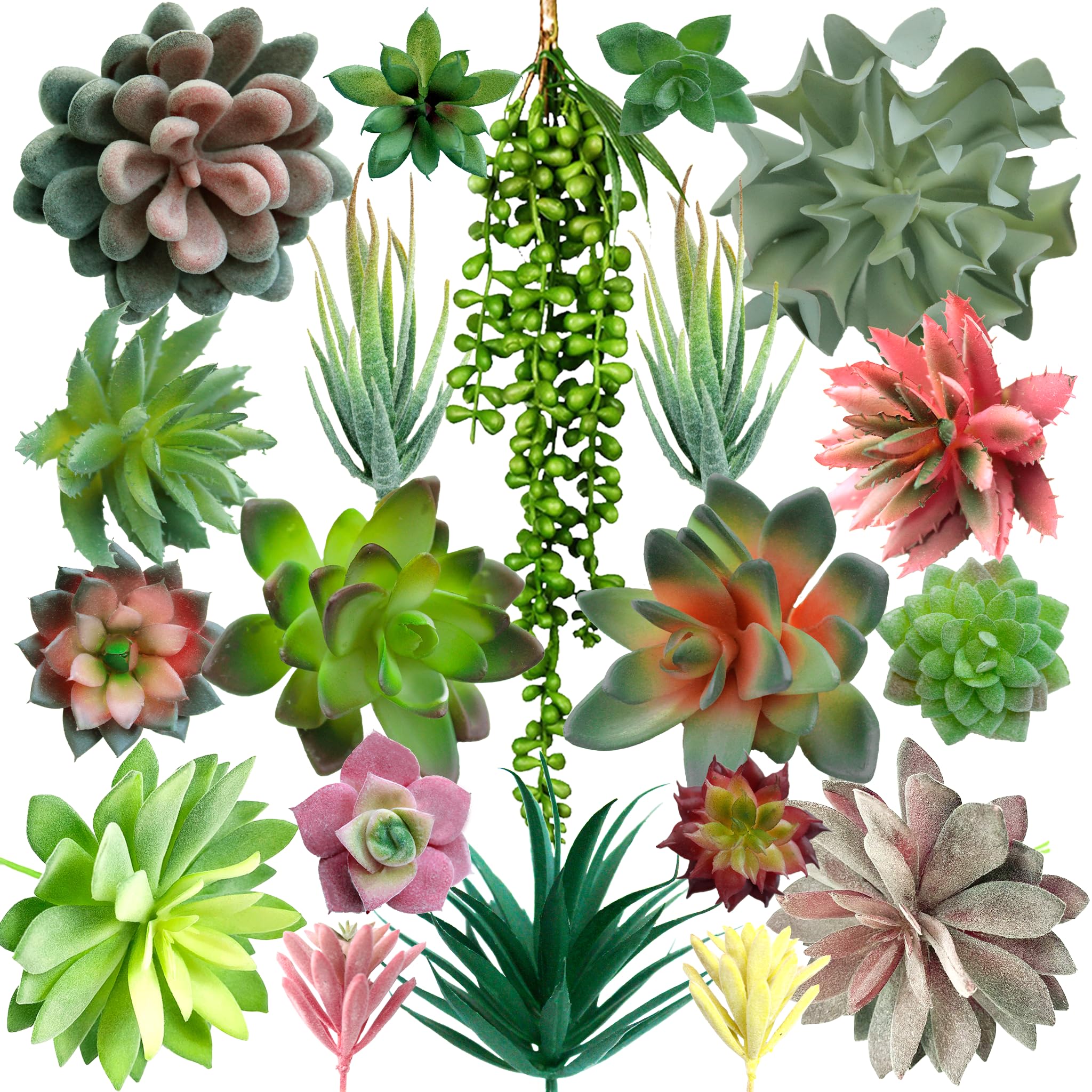 DECOROUS 20-Pack Artificial Succulents