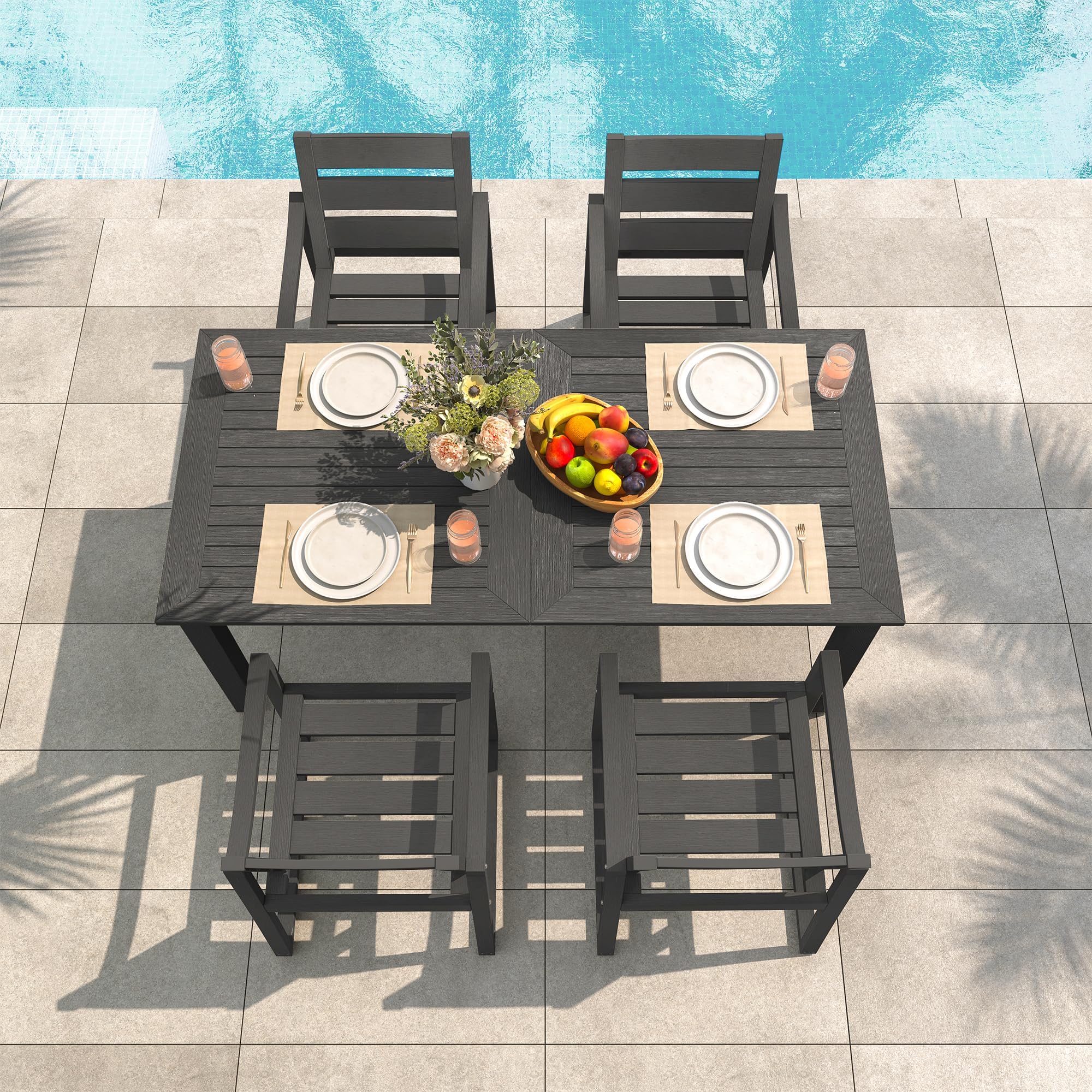 HDPS 5-Piece Dining Set (Dark Gray)