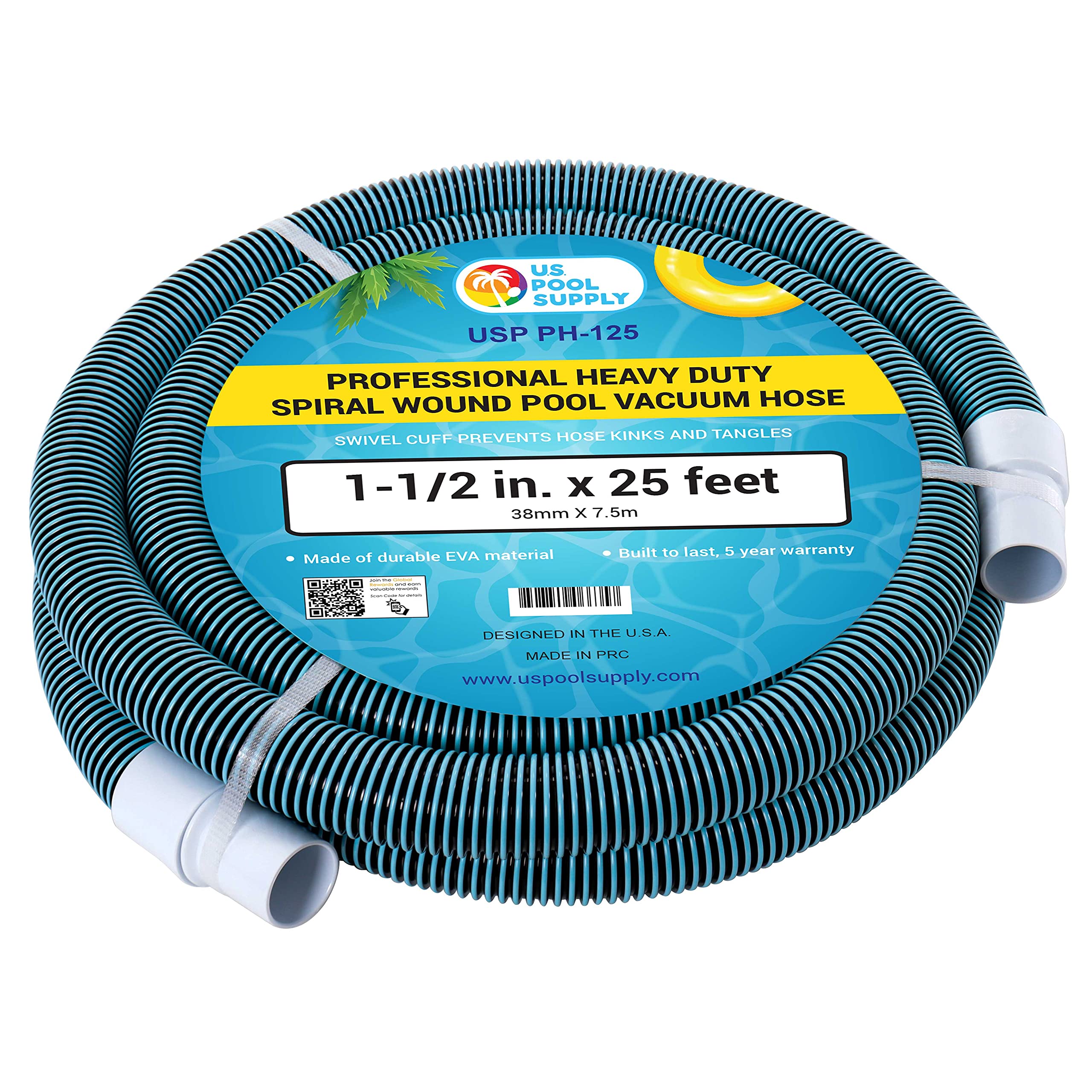 U.S. Pool Supply 1.5" x 25' Vacuum Hose