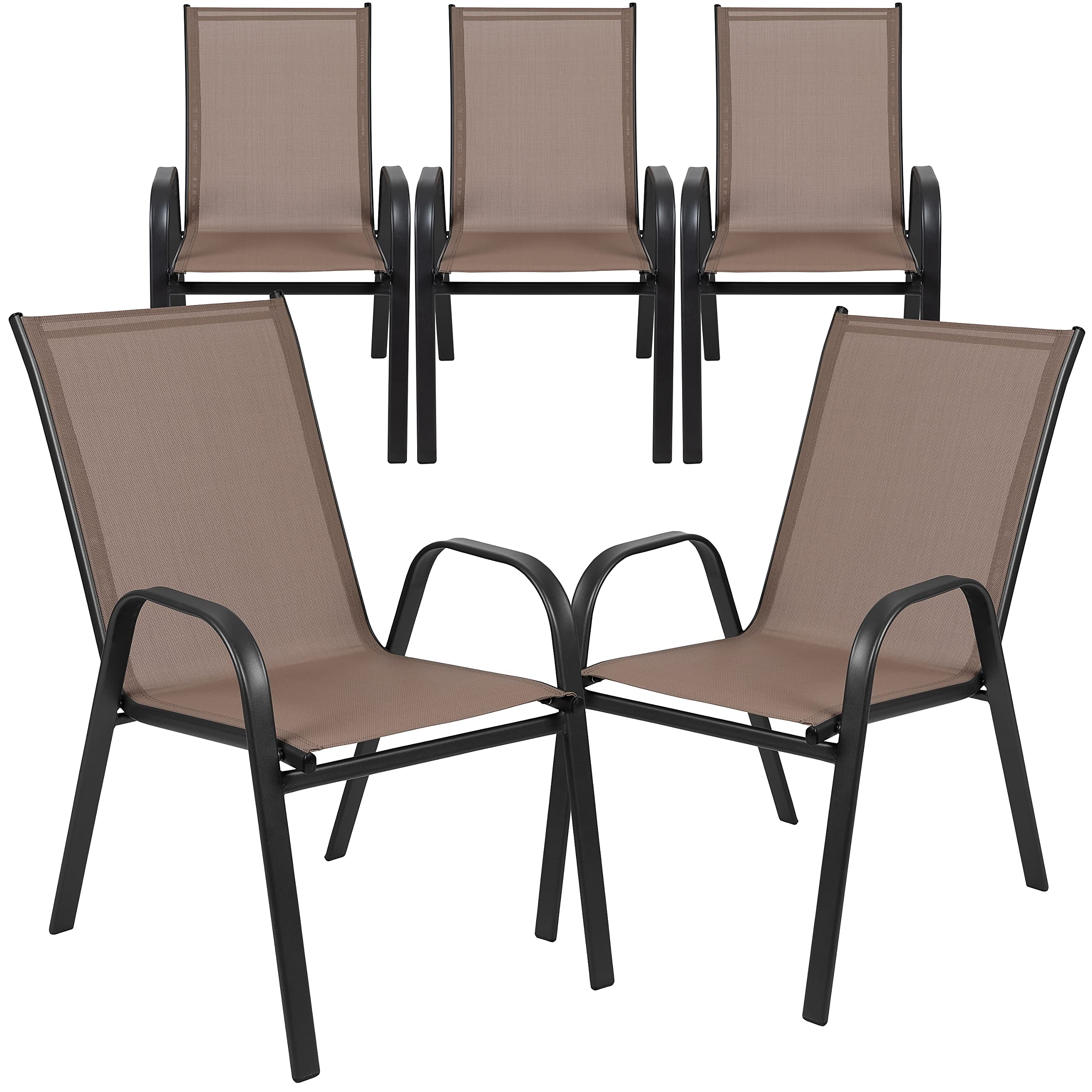 Flash Furniture Brazos Stackable Sling Patio Chairs (Set of 5)