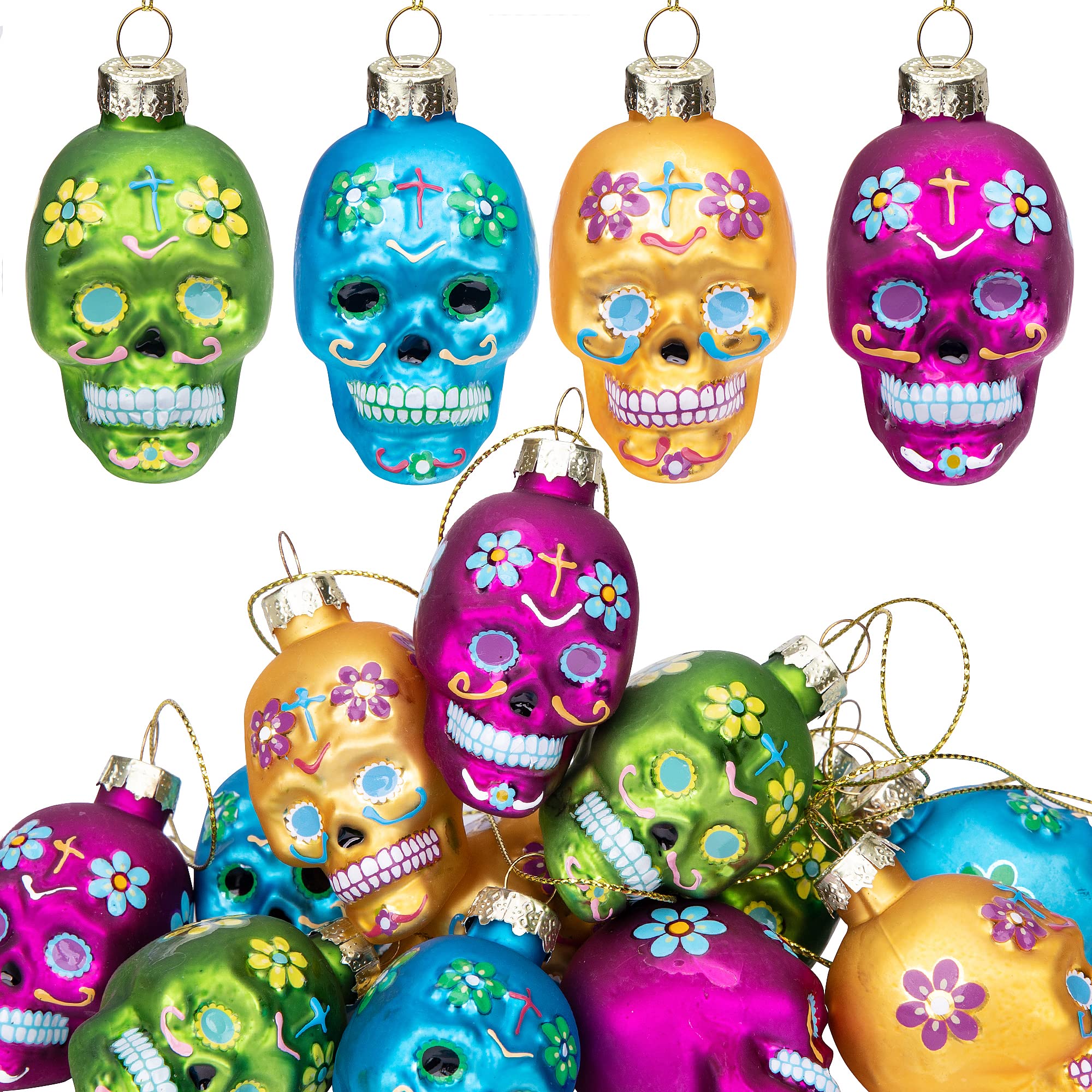 Watayo Day of the Dead Sugar Skull Ornaments