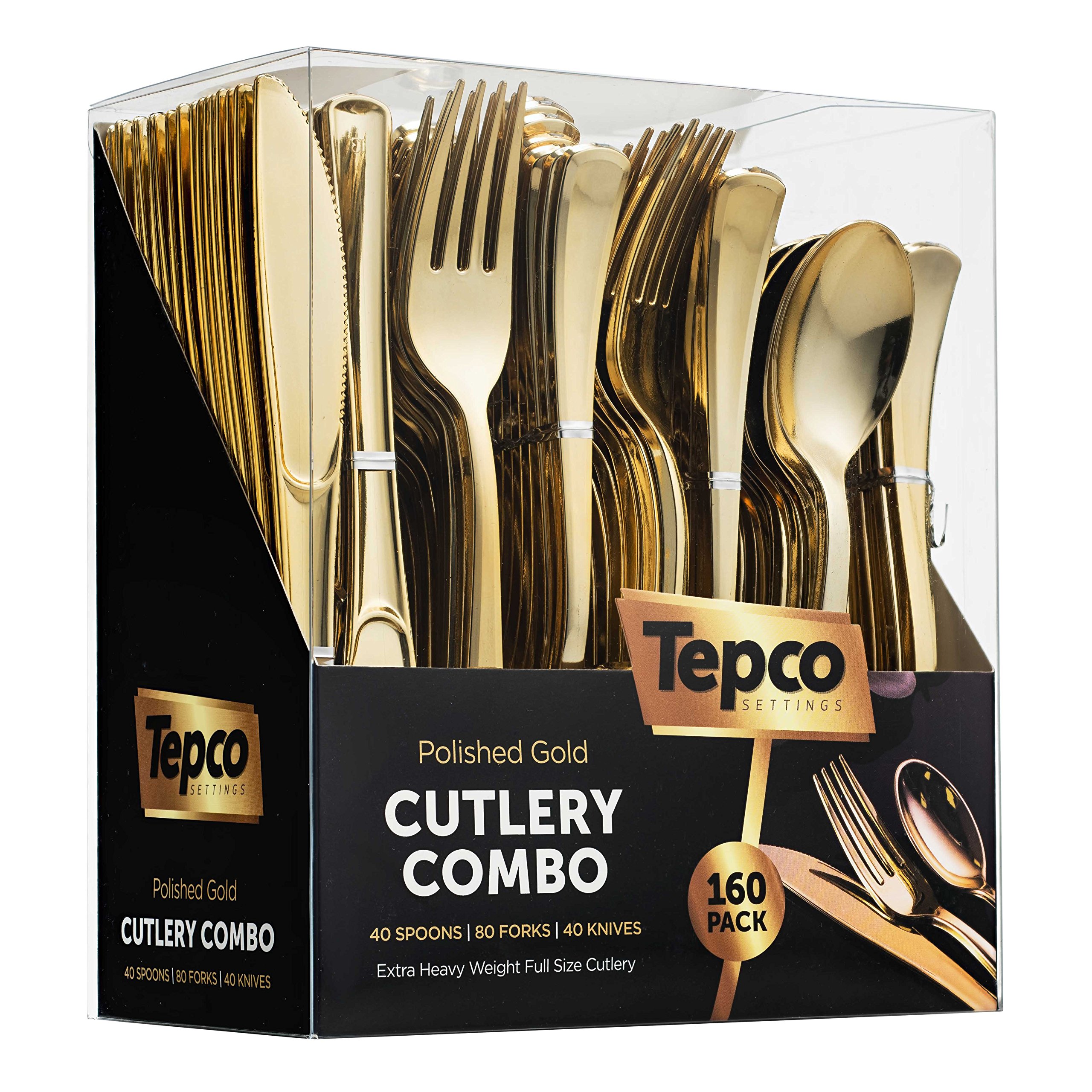 Gold Disposable Flatware Set (160-Pack)