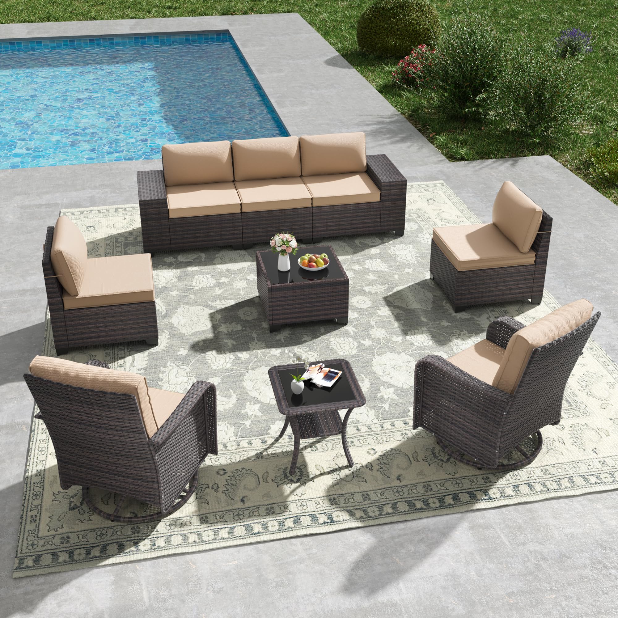 Kullavik 9‑Piece Sectional with Swivel Rockers