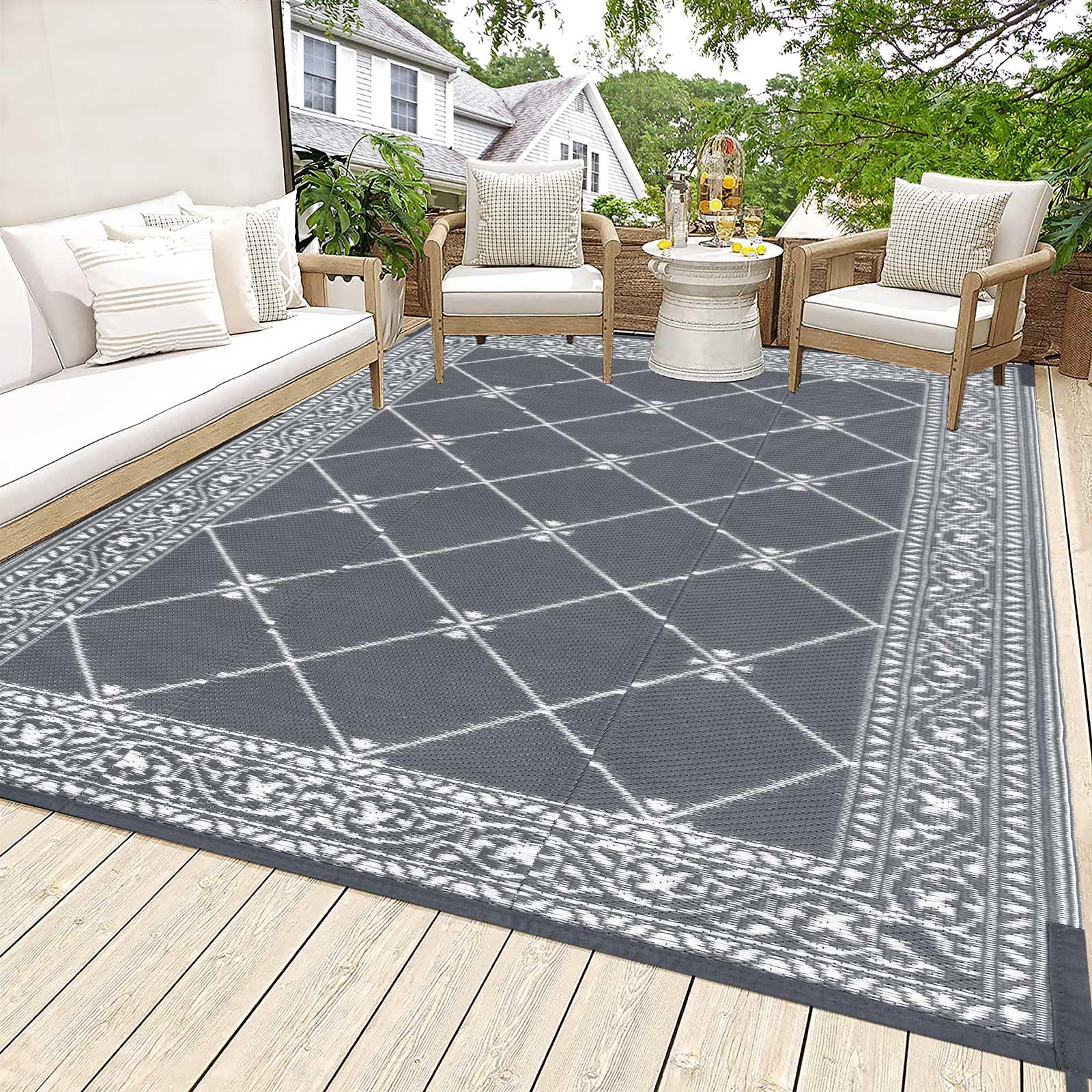 HiiARug Reversible Plastic Outdoor Rug