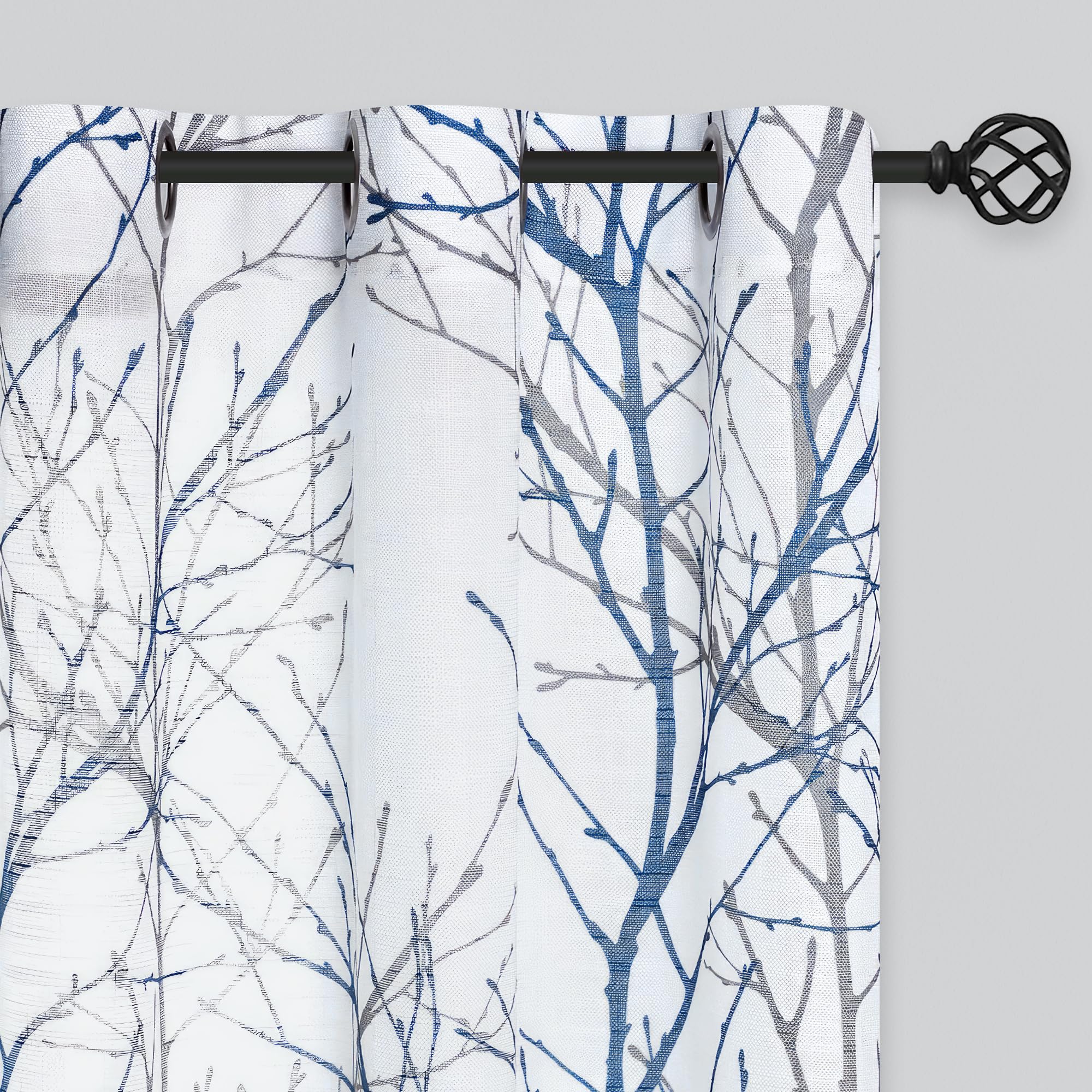 FMFUNCTEX Semi-Sheer Branch Curtains
