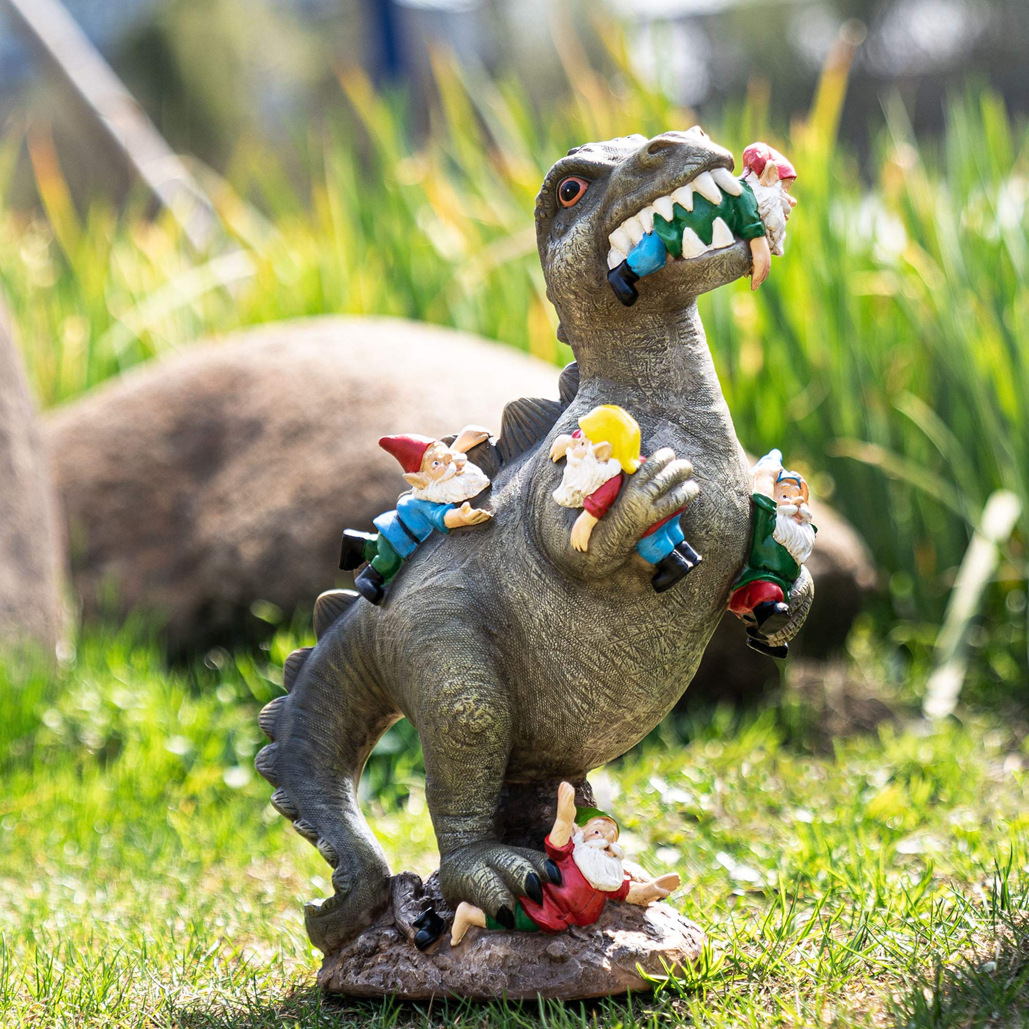 SOWSUN T‑Rex Gnome Statue