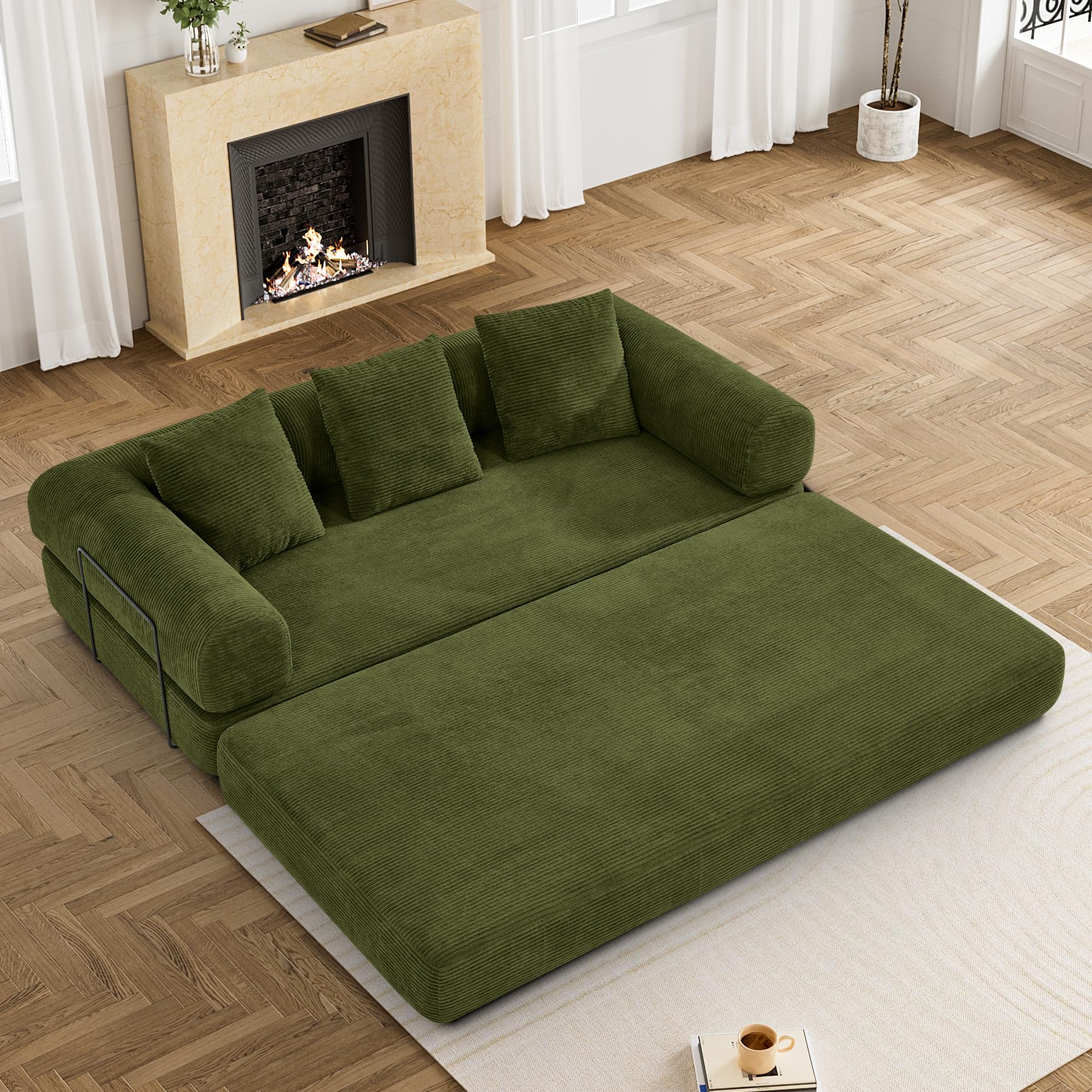 DAMAIFROM Convertible Corduroy Floor Sofa