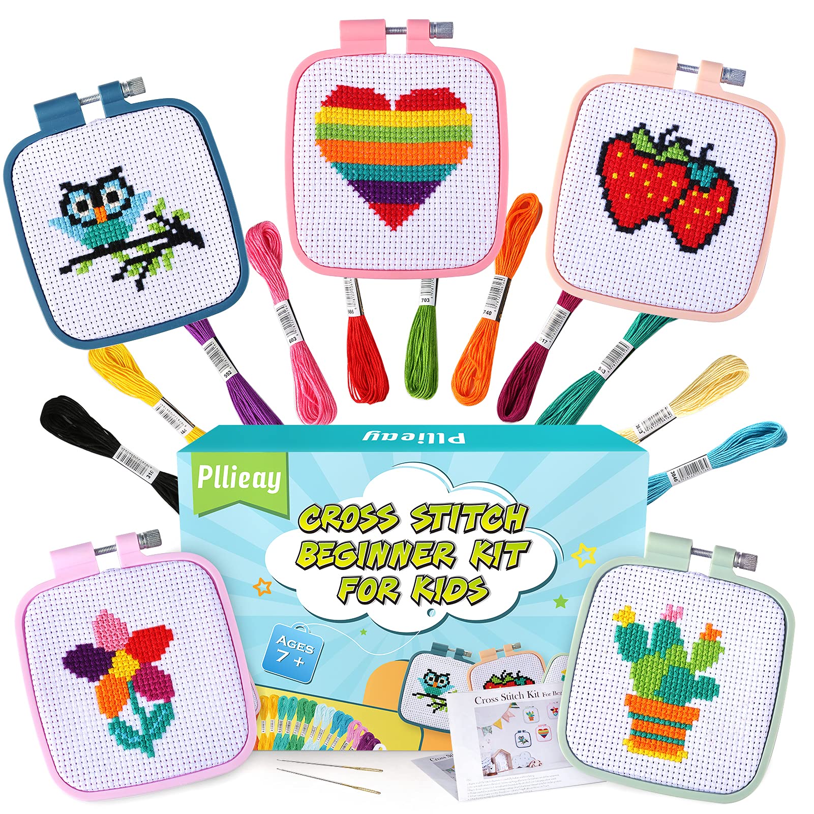 Pllieay 5-Pack Beginner Cross Stitch Set