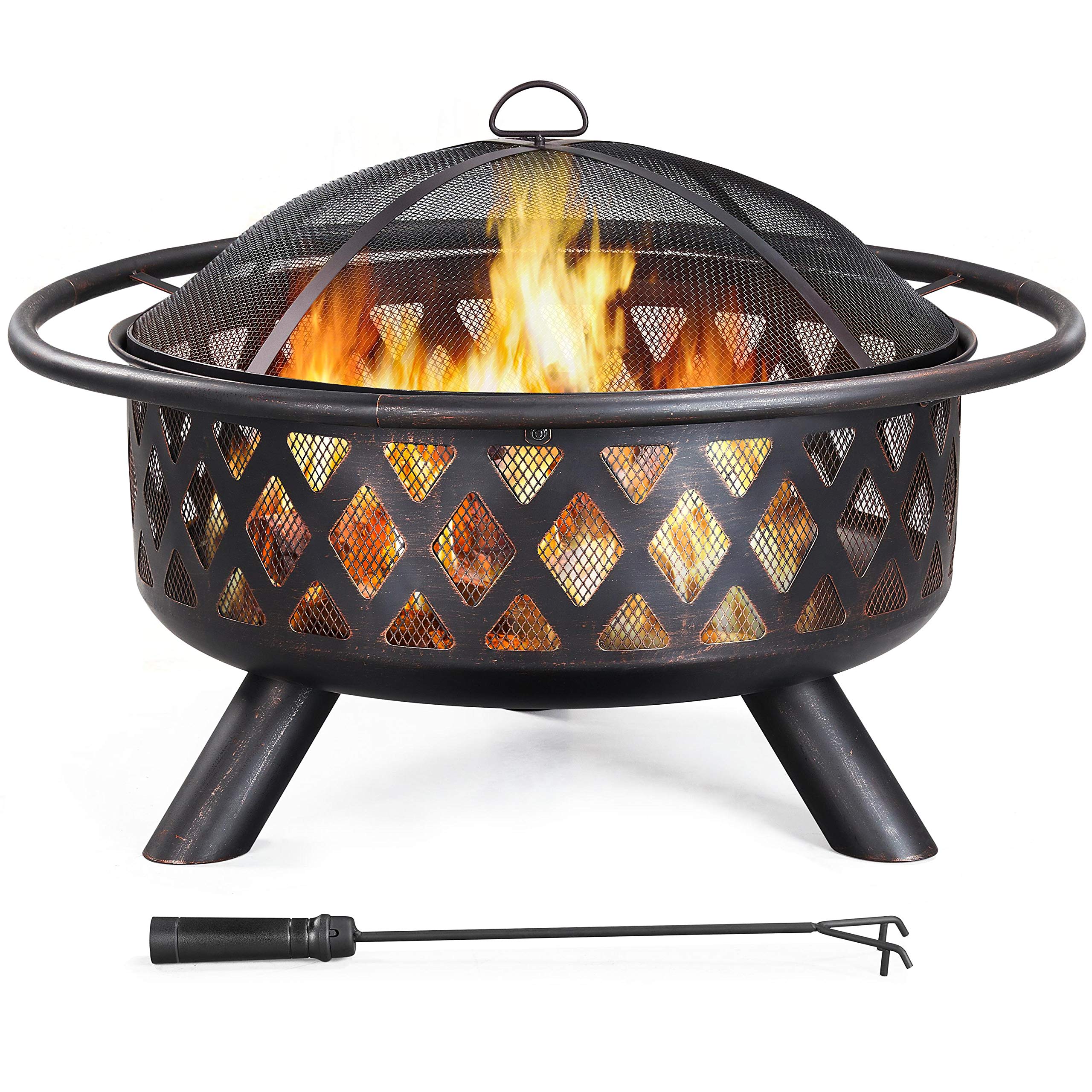 Yaheetech 36-inch Diamond-Pattern Fire Bowl
