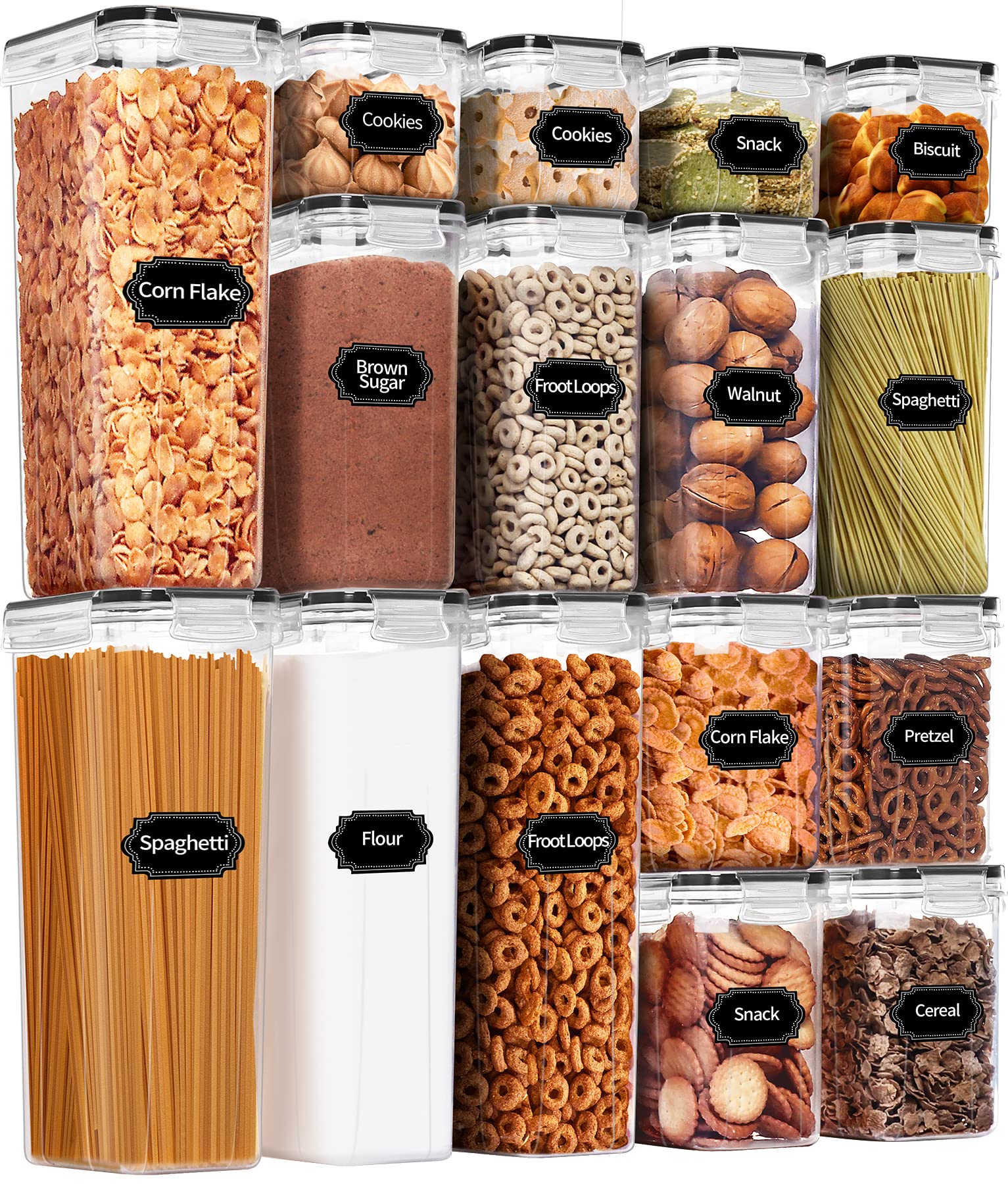 PRAKI 16-Piece Airtight Canister Set