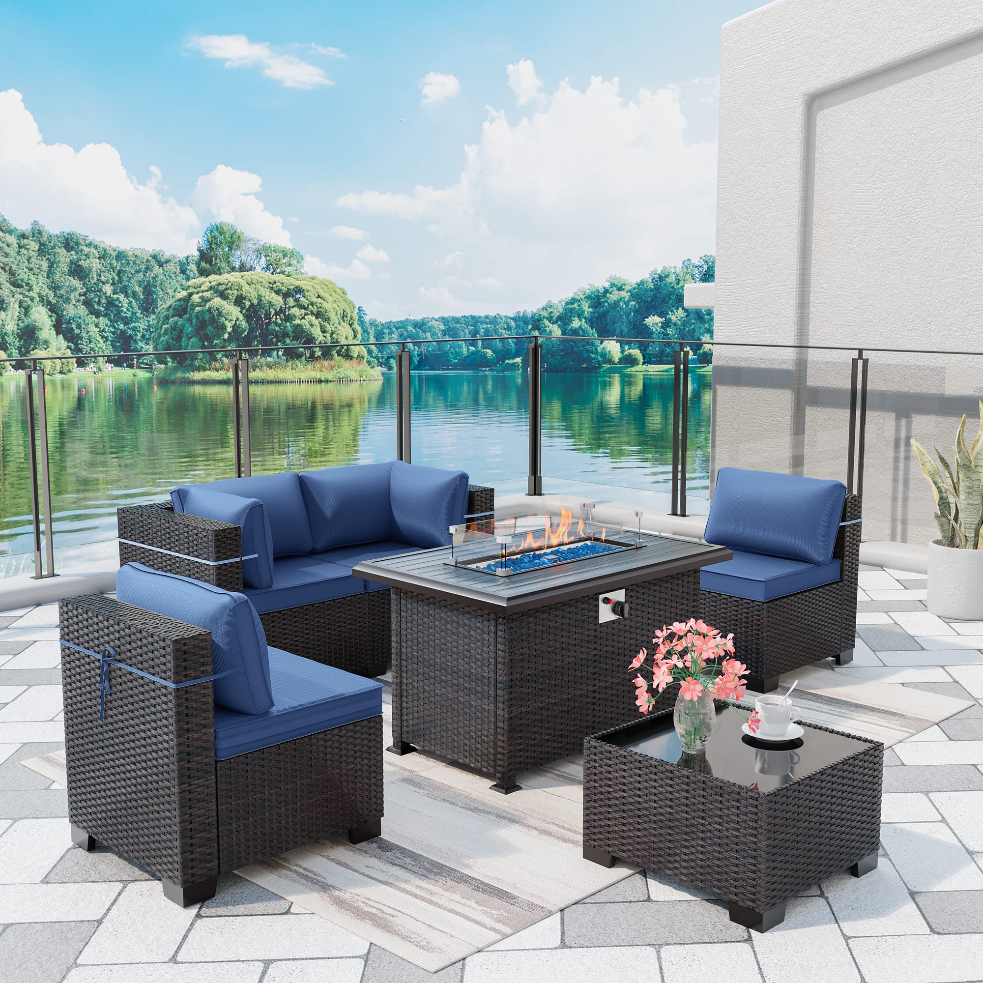 ASJMR 6-Piece Sectional with Gas Firepit