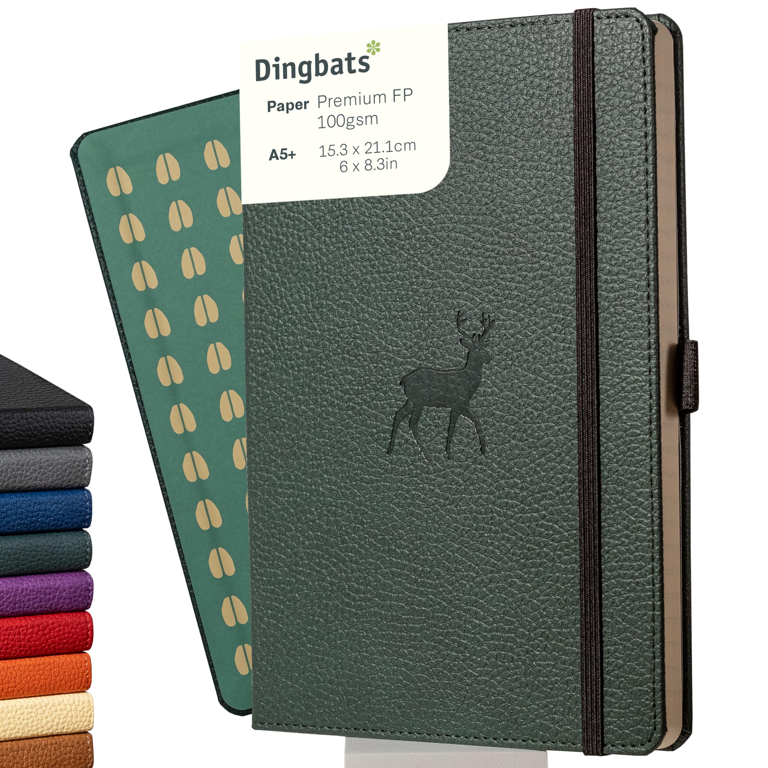 Dingbats* Wildlife Lined Journal (A5, Vegan Leather, 100gsm, 192 Pages)