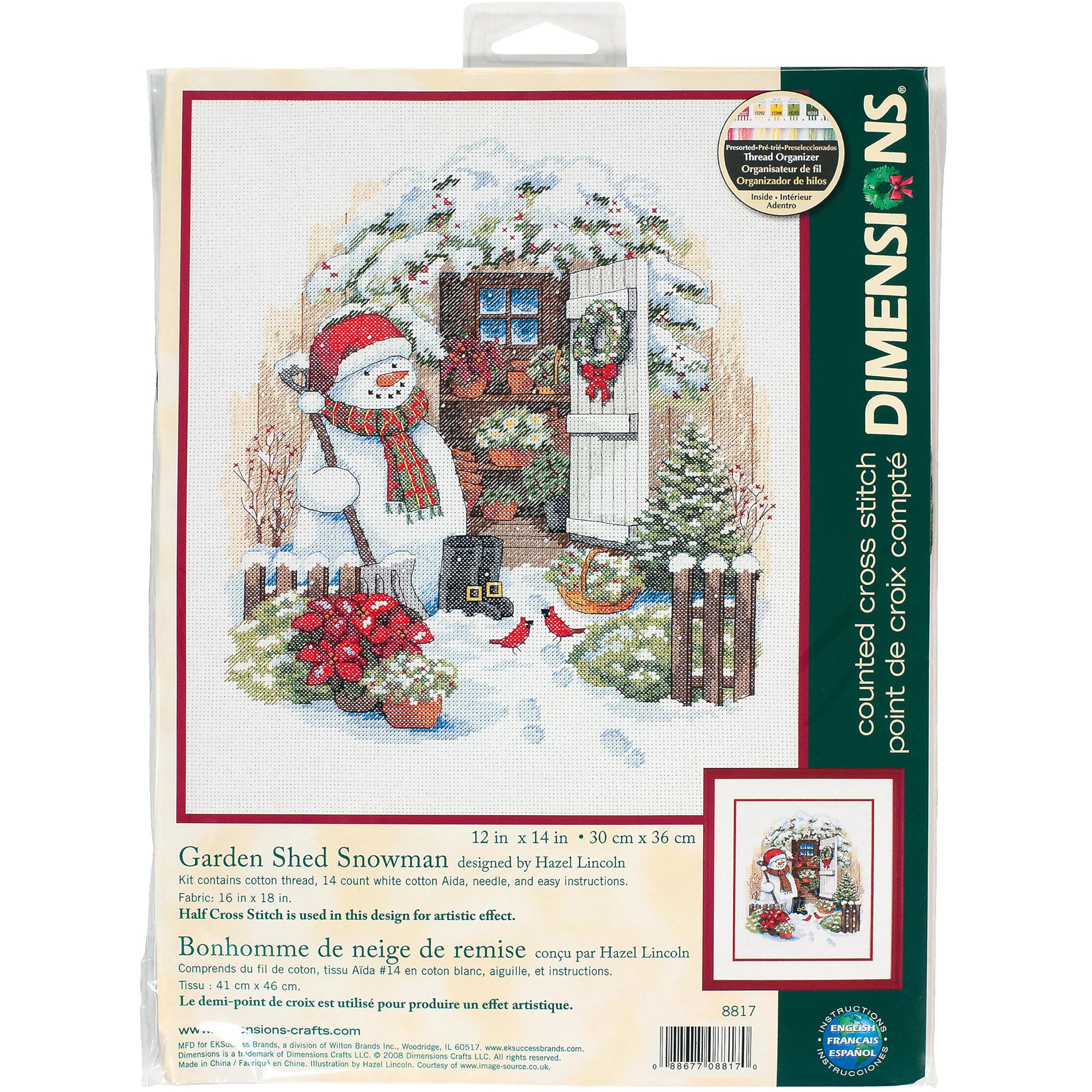 Dimensions Garden Shed Snowman Cross Stitch Kit