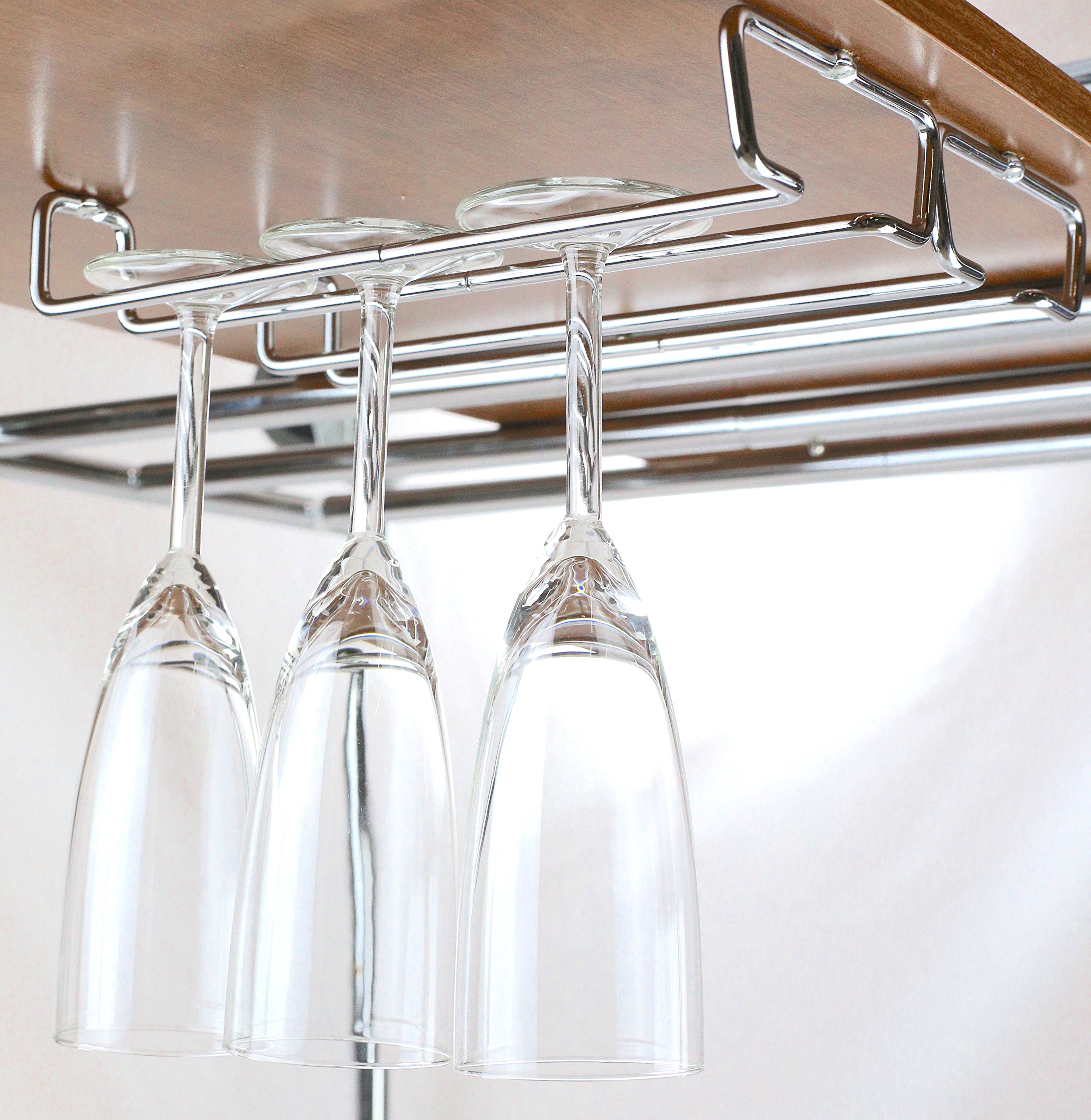Deco Brothers Single-Rail Stemware Rack (2-Pack, Chrome)