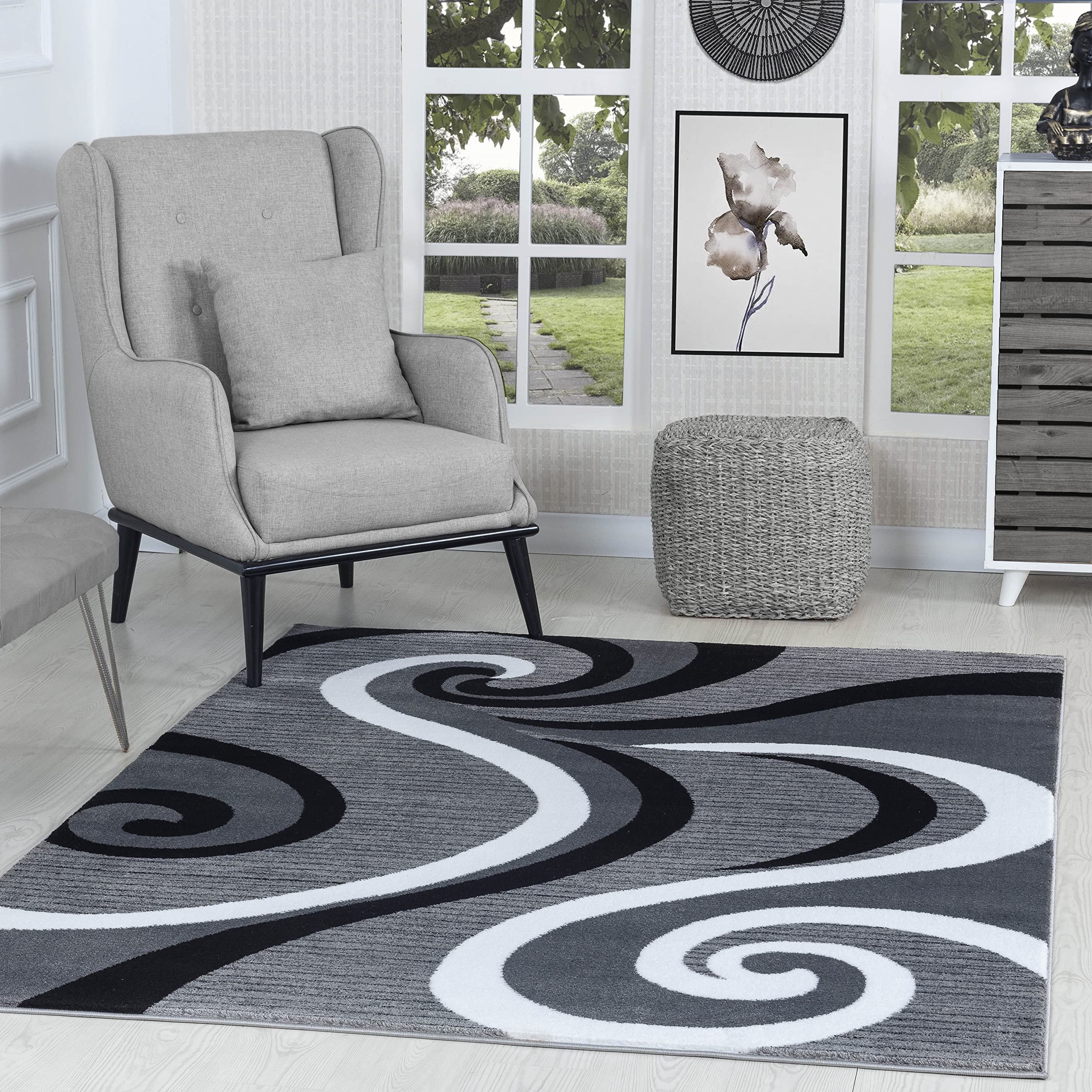GLORY RUGS Sevilla Gray Black Rug