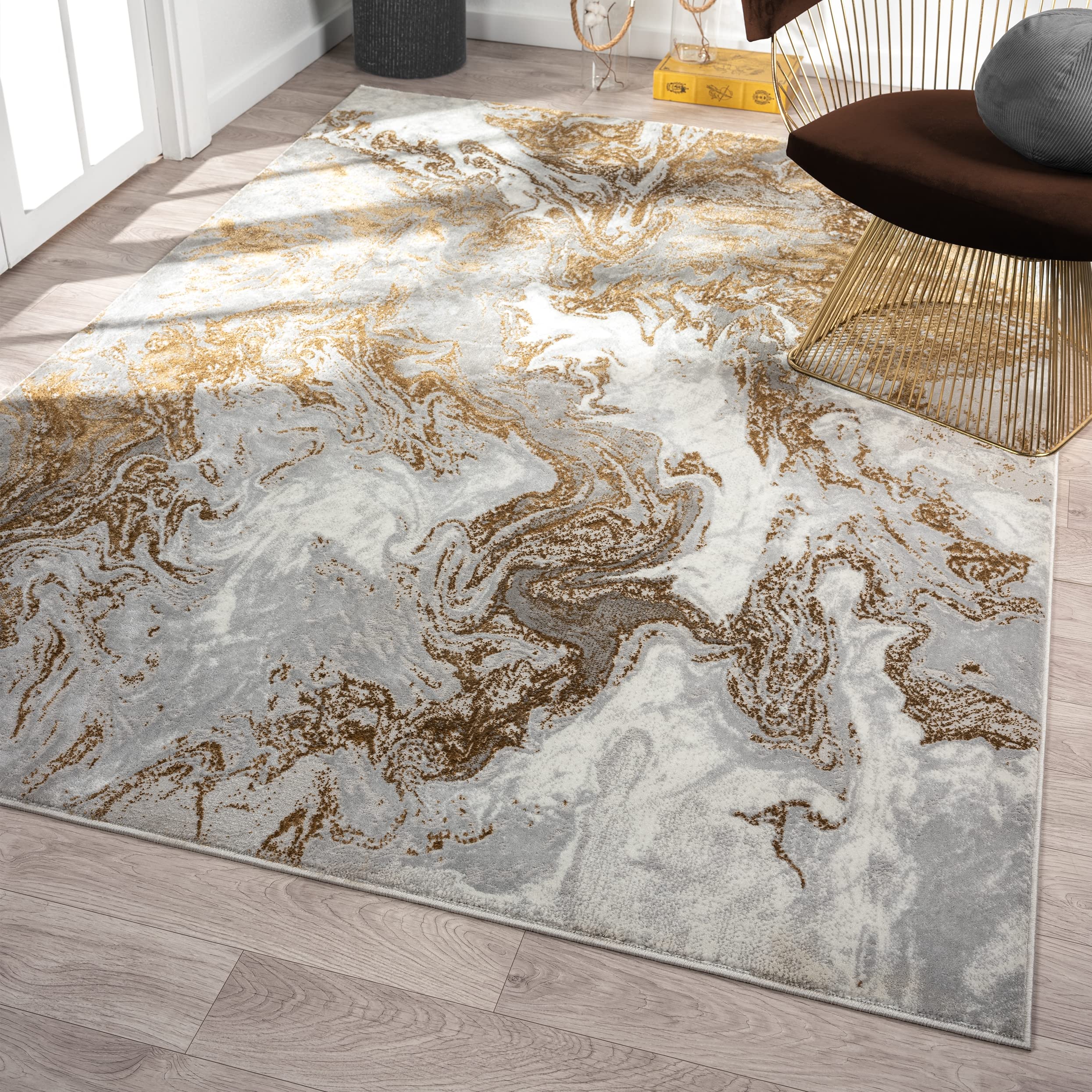 LUXE WEAVERS Marble Swirl Gray Rug