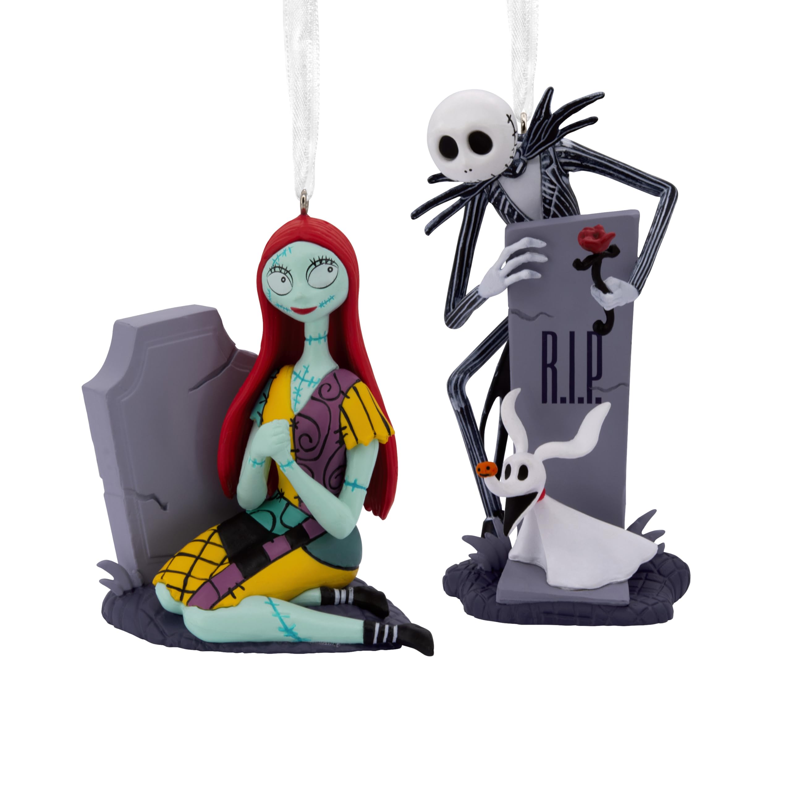 Hallmark Disney Tim Burton's The Nightmare Before Christmas Jack and Sally with Tombstones, Set of 2