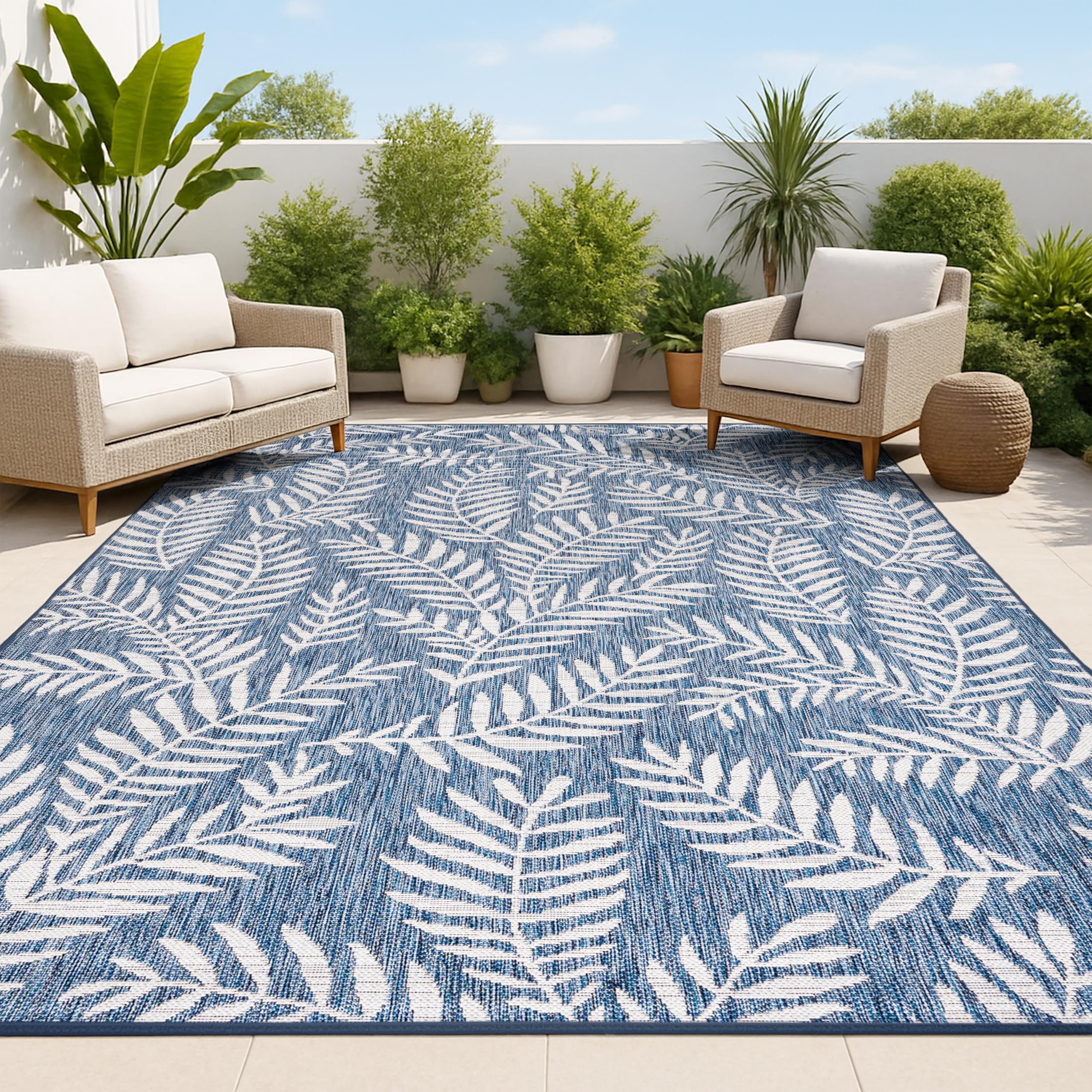 JONATHAN Y Palm Frond Outdoor Rug