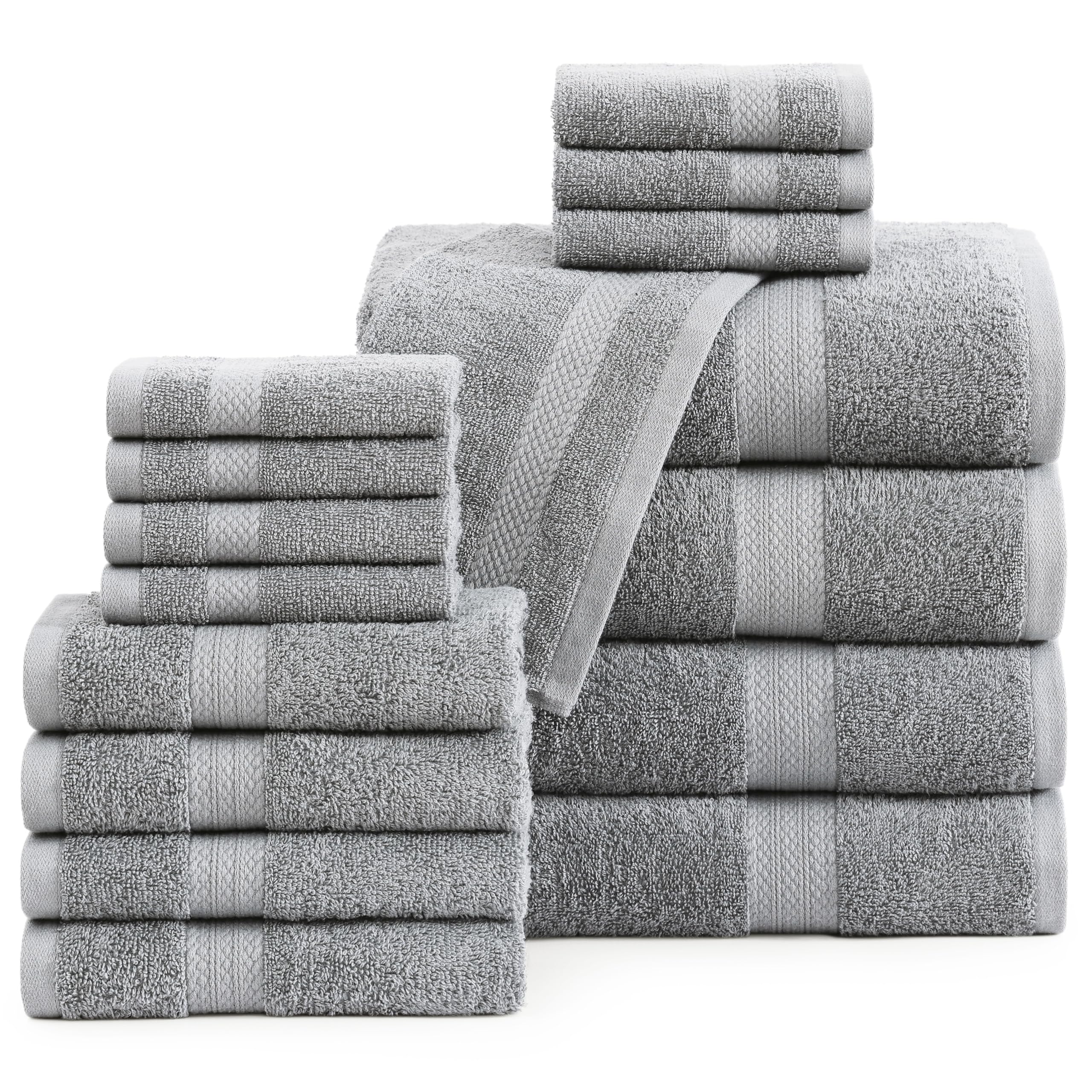 LANE LINEN 16-Piece Luxury Cotton Towel Set